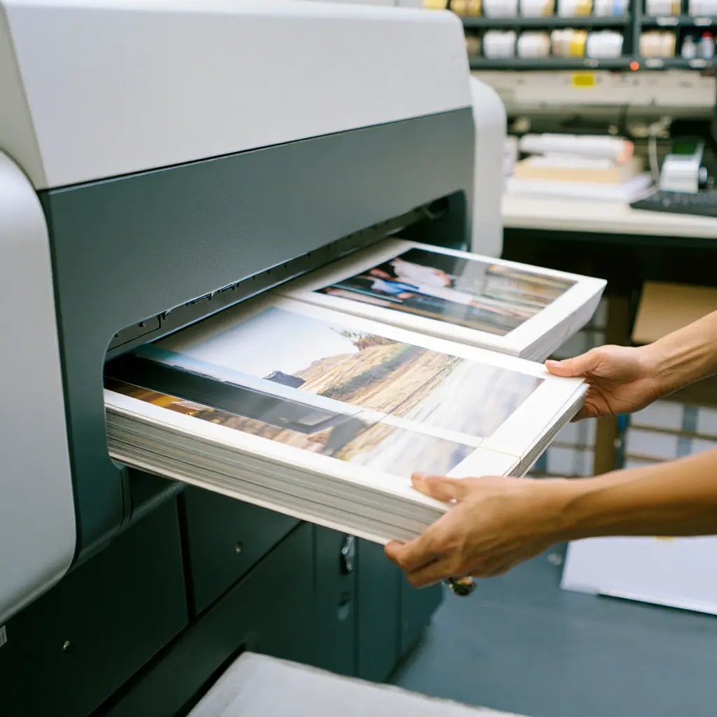 Professionele digitale albumprinter in actie